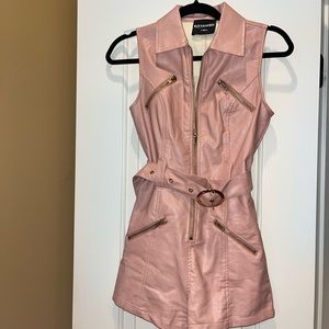Kittenish Pink Leather Romper